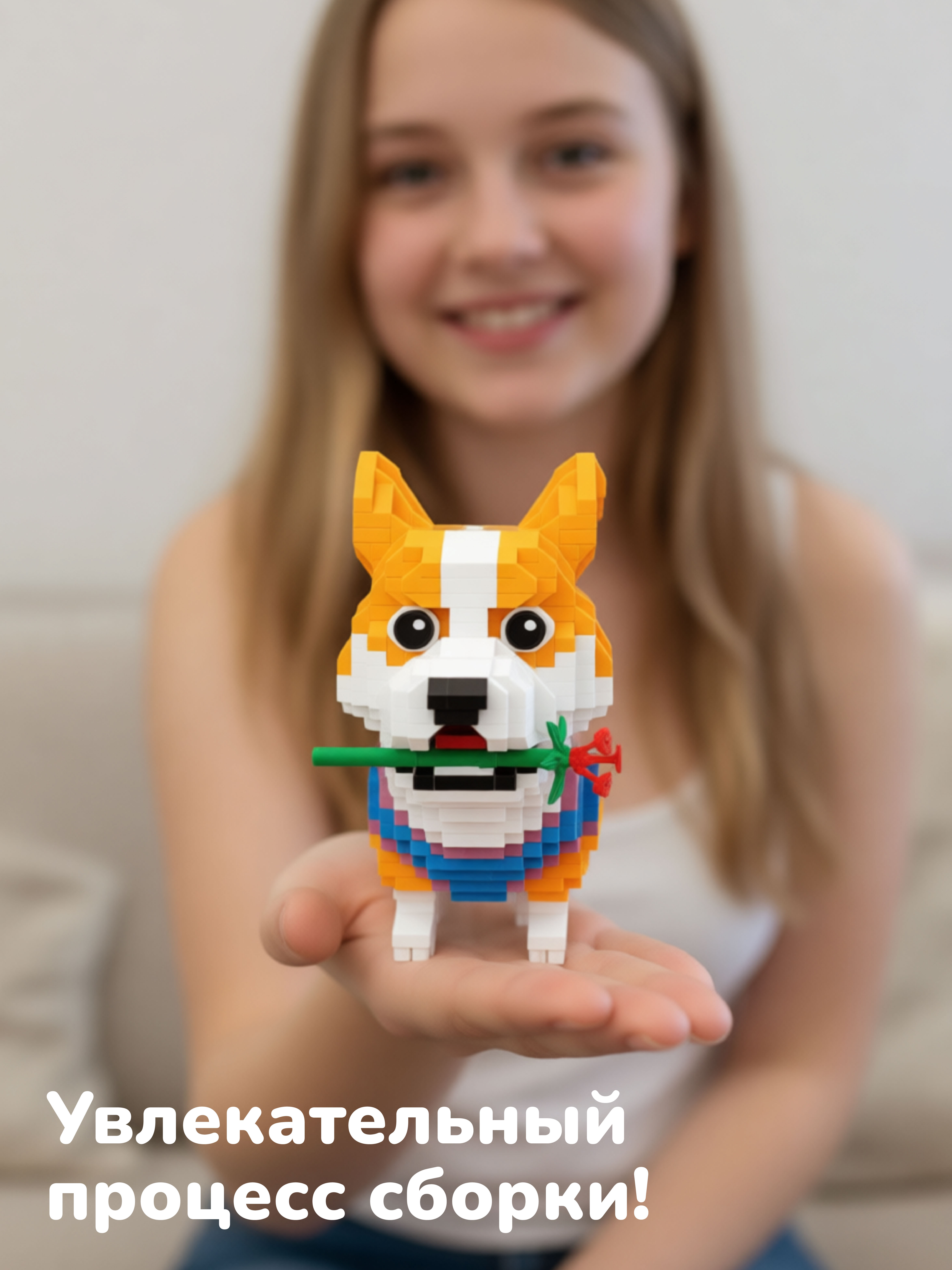 Конструктор Наша Игрушка Корги из мини-блоков 997 дет. - фото 3