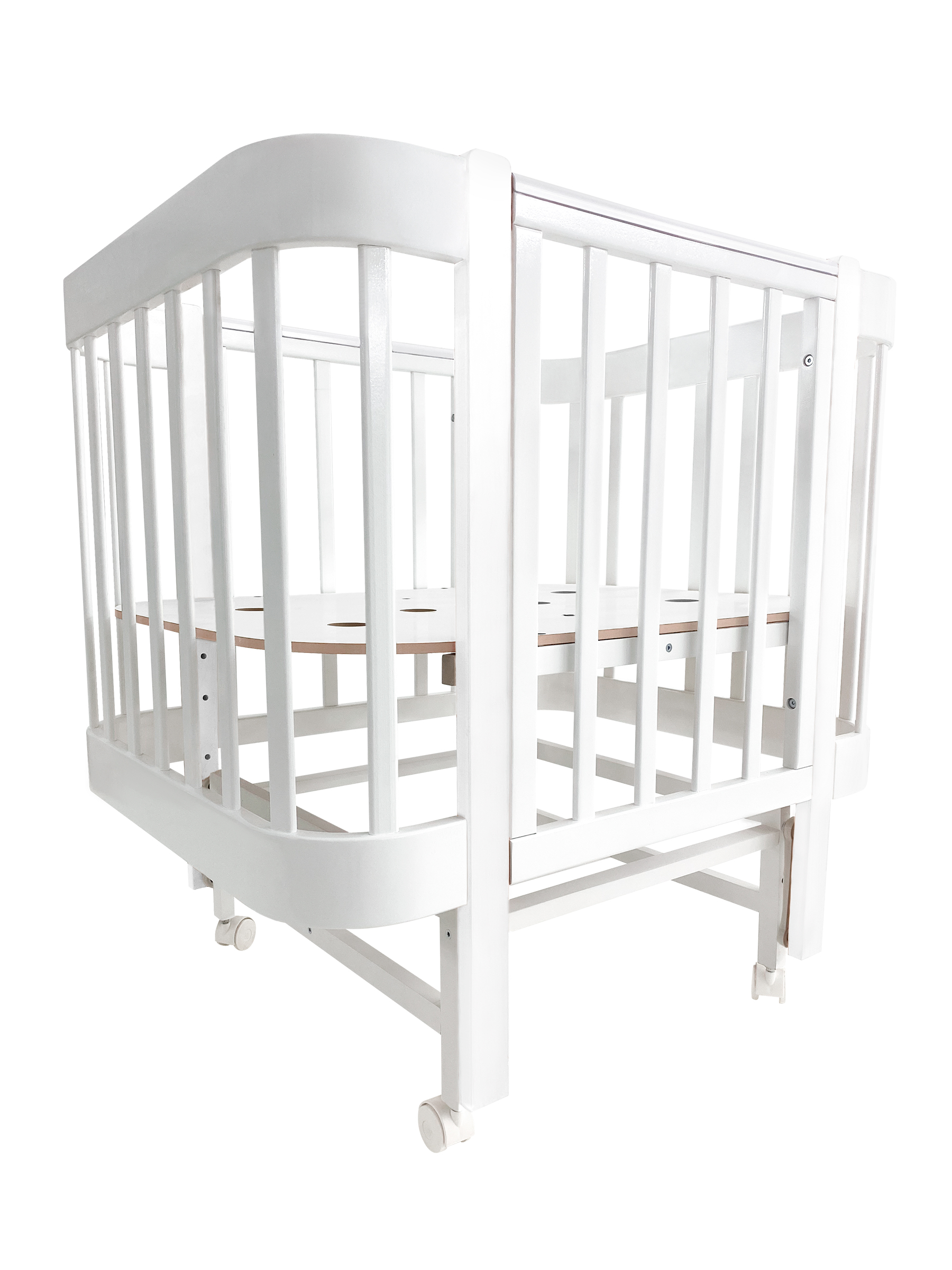 Детская кроватка Ingo Italiano Baby IN-06 4 в 1 белый, белый, продольный маятник - фото 8