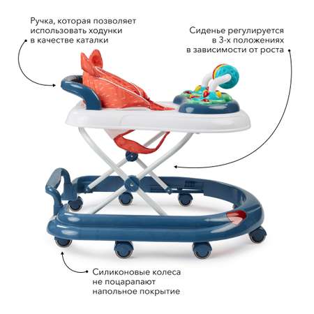 Ходунки Happy Baby Smiley v2 navy blue