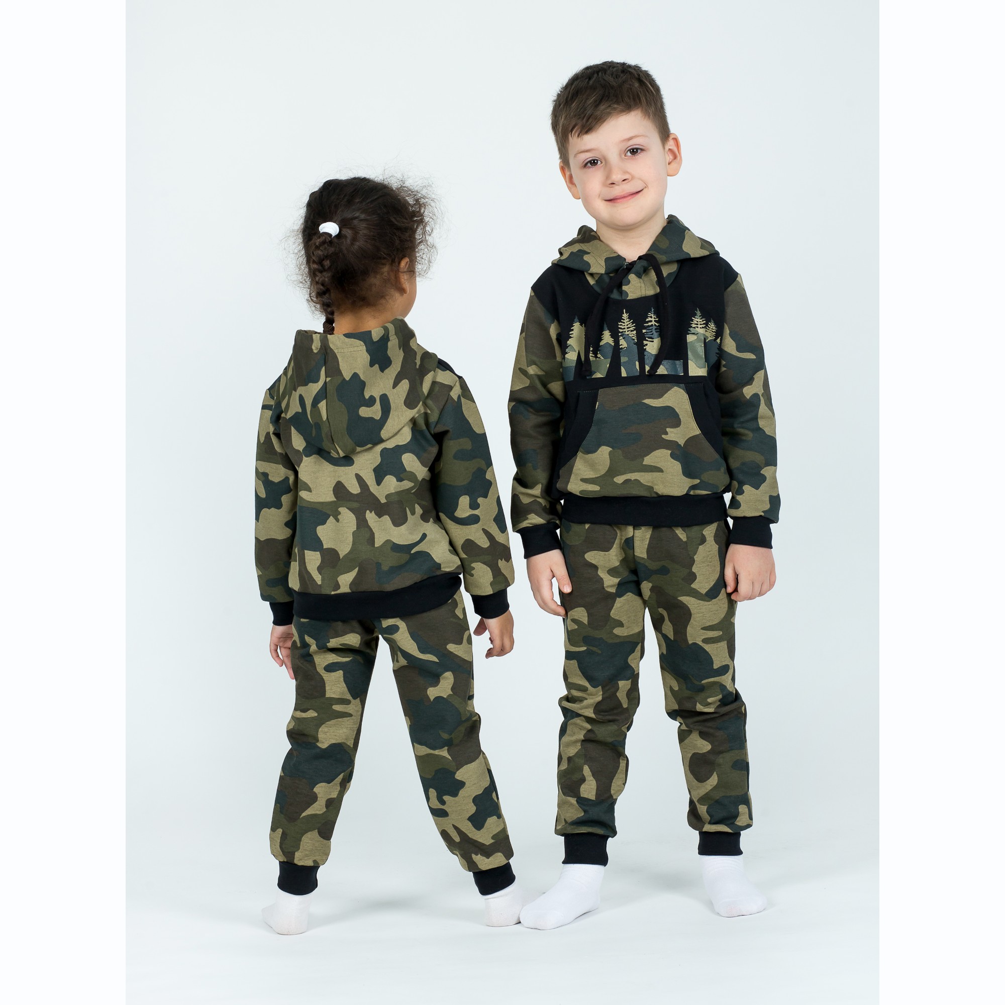 Костюм спортивный KiMMi Baby КБ-1308747 хаки черный лес - фото 4