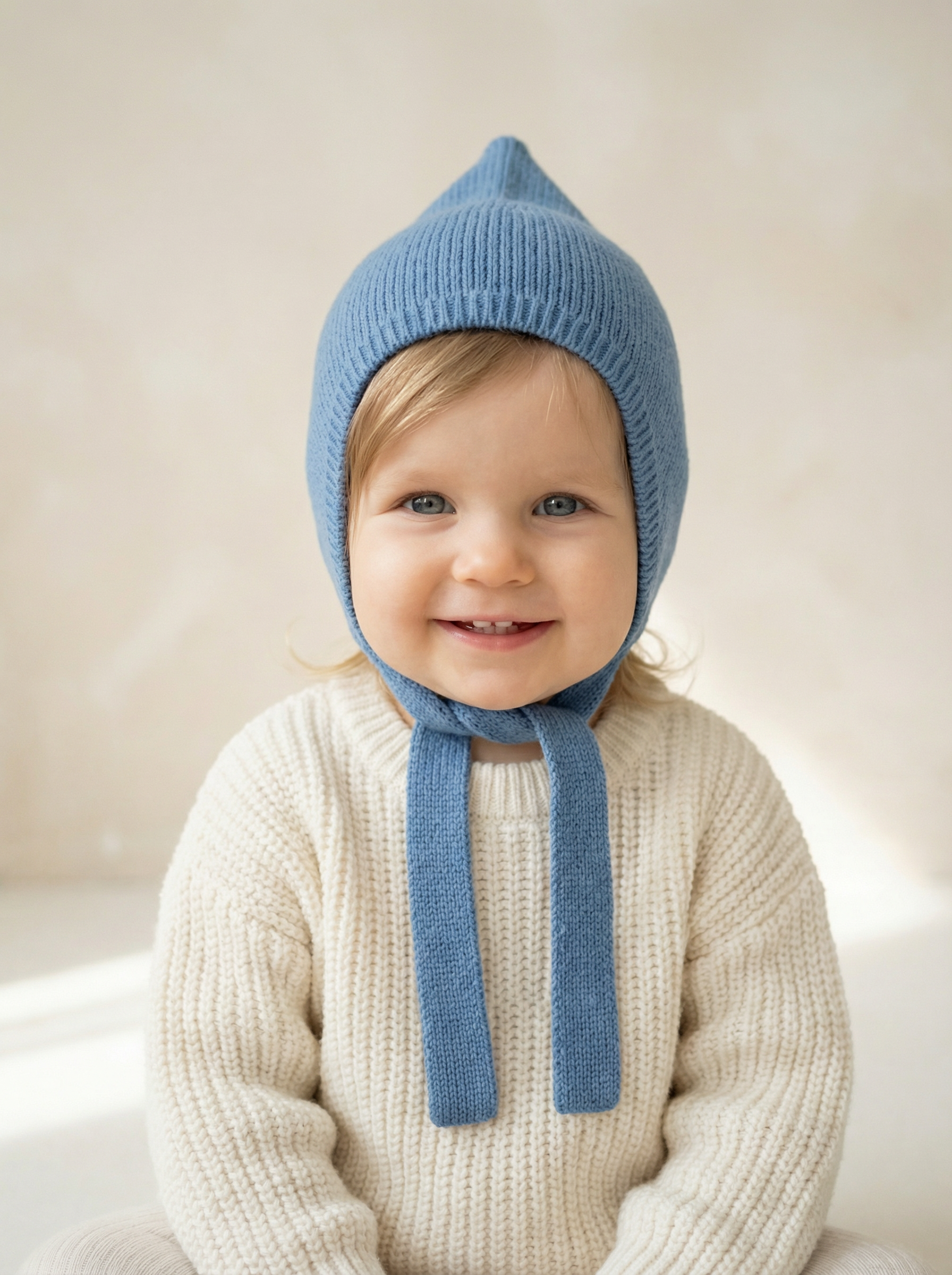 Шапка-чепчик BRIOLLINI Чепчик детский Shell, цвет голубой, размер 50-56 - фото 2