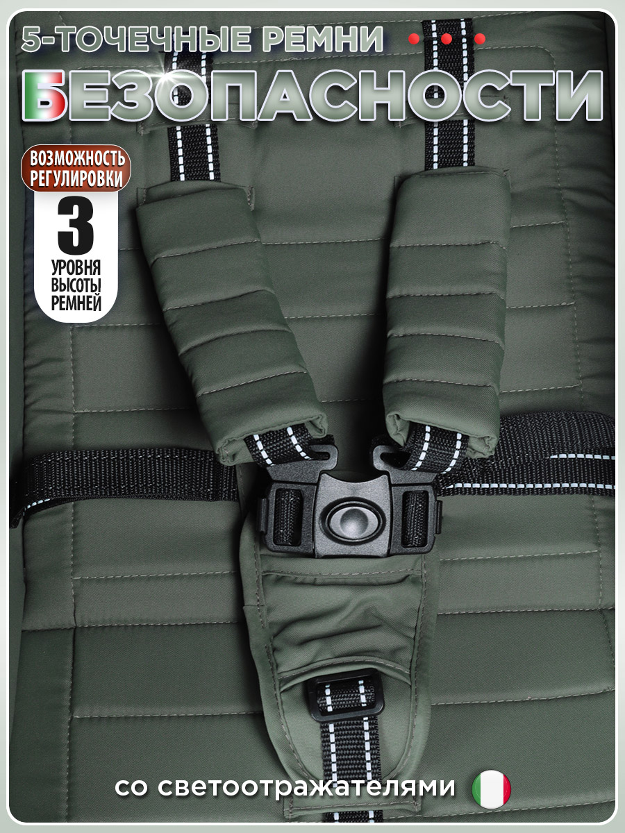 Коляска прогулочная BabyCare Venetto Зеленый хаки - фото 16