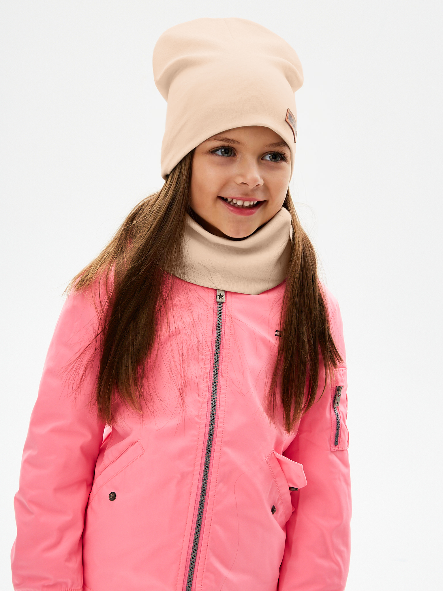 Шапка и снуд NYCkids NYC-H-67-plainG-beige - фото 10
