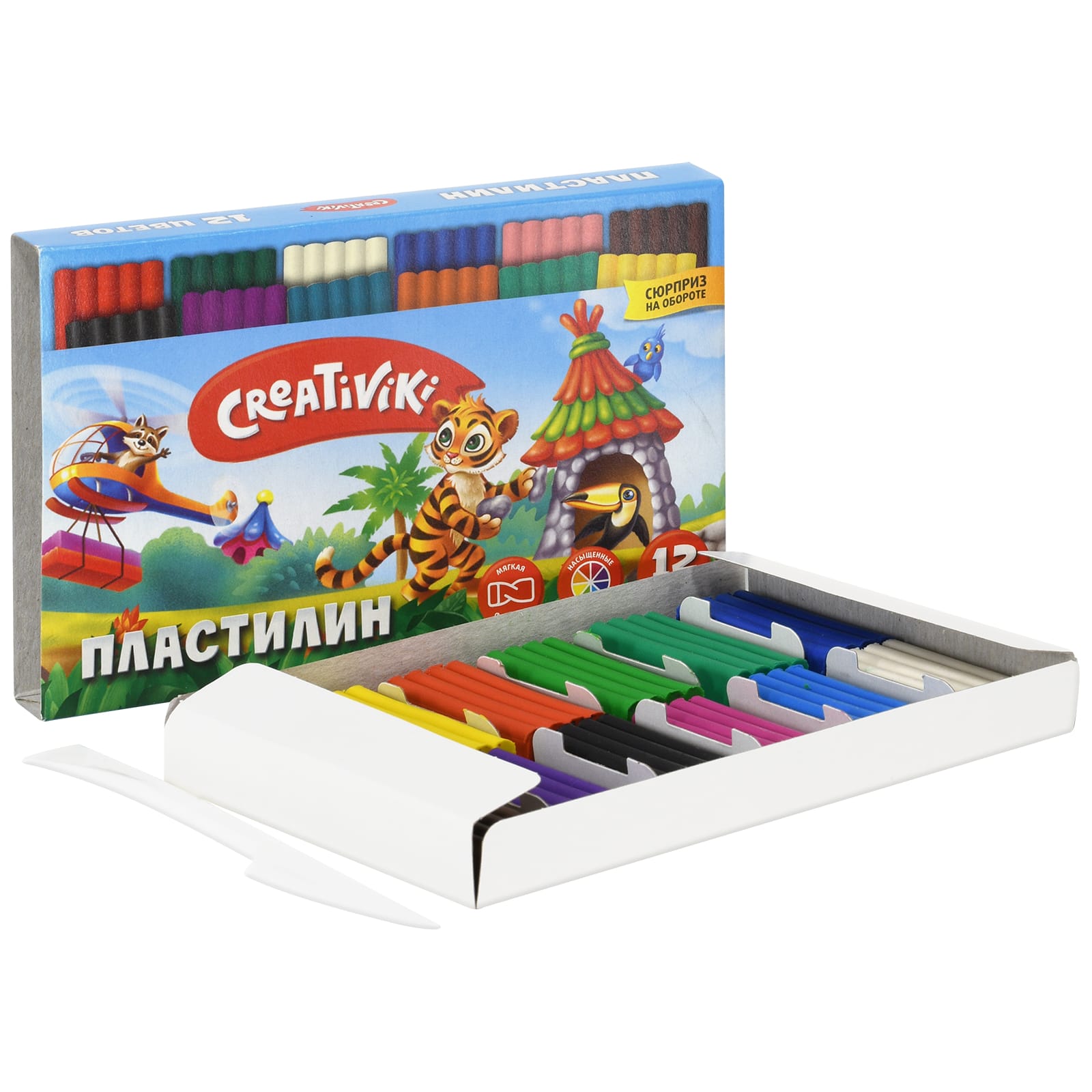 Пластилин CReATiViKi 12 цв. - фото 1