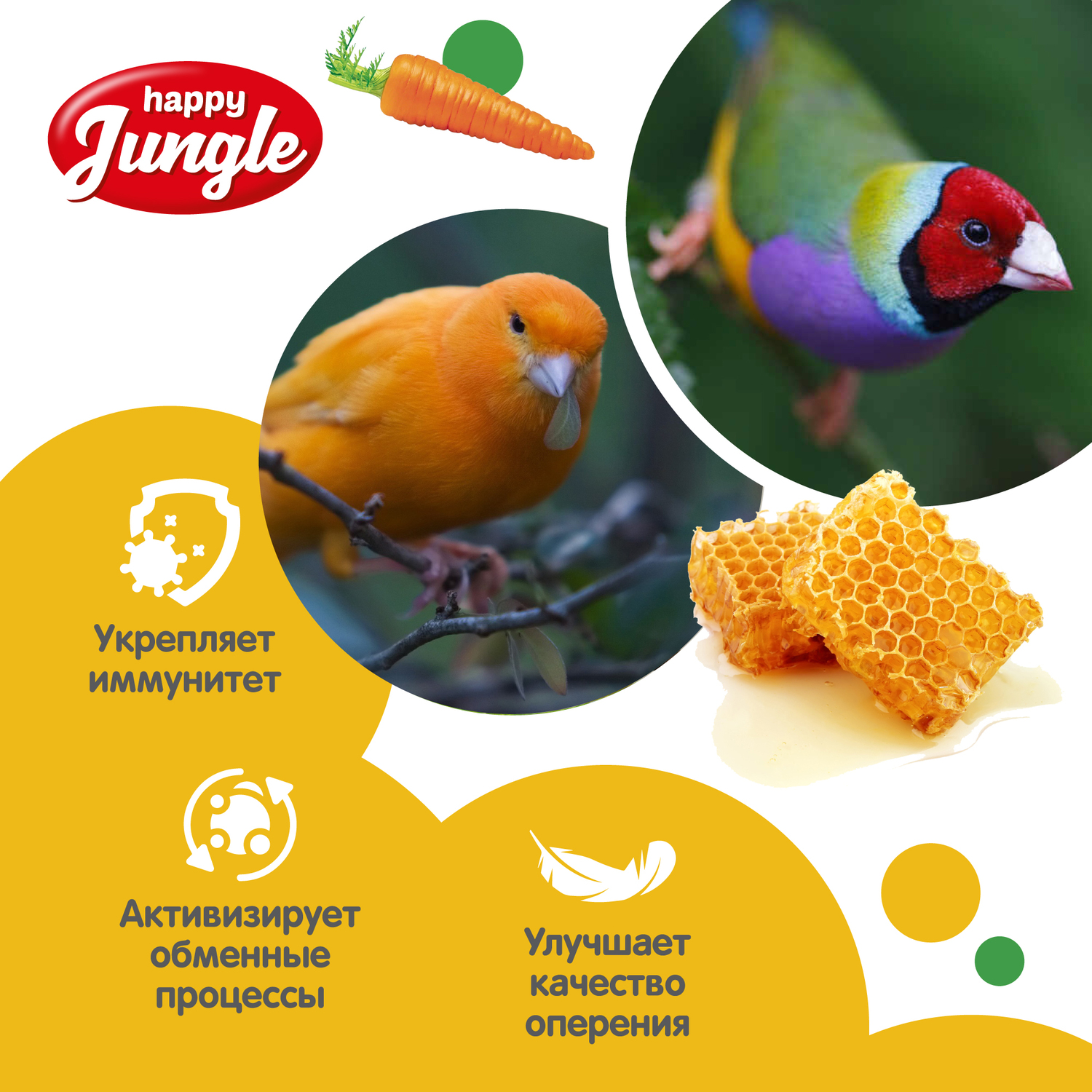 Лакомство для канареек и экзотических птиц HappyJungle палочки 30г*3шт - фото 5