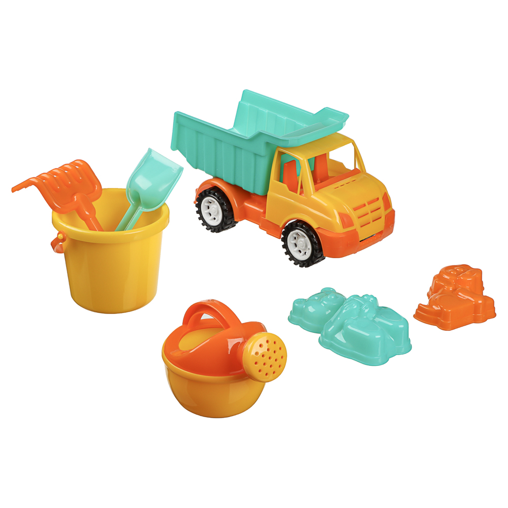 Песочный набор Игроленд Машинка-грузовик 7 предметов 7 предм. - фото 4