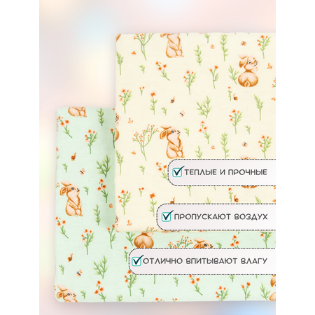Пеленки фланелевые Чудо-Чадо для новорожденных «Дочке/зверюшки» 85х120см 4 шт