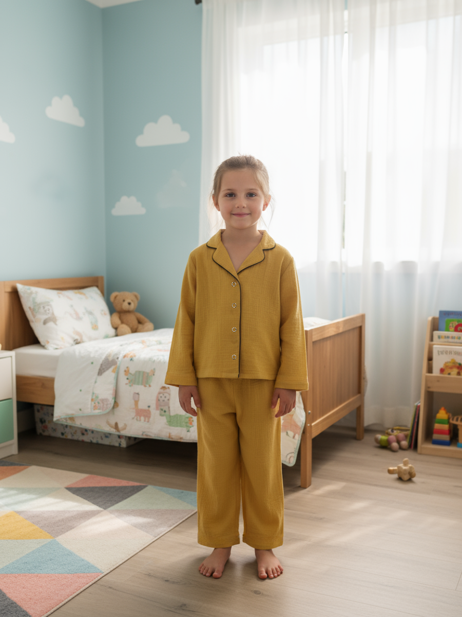 Пижама КВАРК лук пижама-муслин-горчица - фото 5