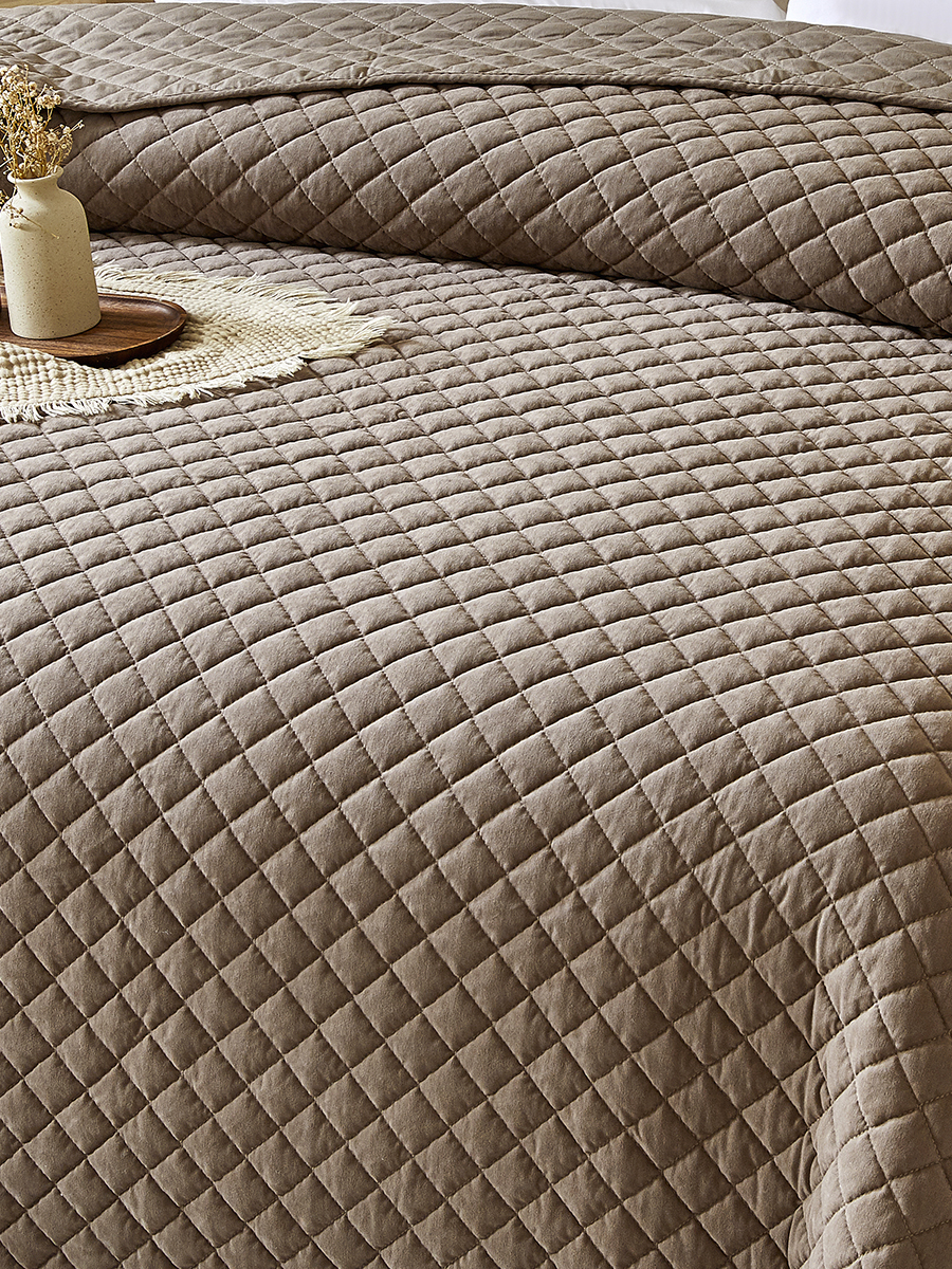 Покрывало Theodora вельвет мокко 180 x 220 см - фото 4