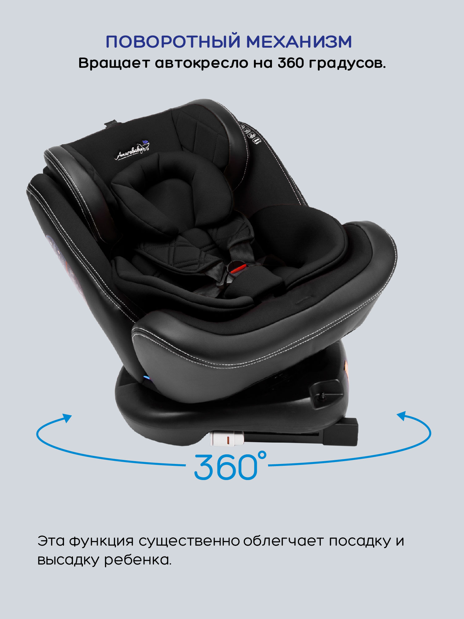 Автокресло Amarobaby ST-3 Isofix 0+/1/2/3 (0-36 кг) черный - фото 6
