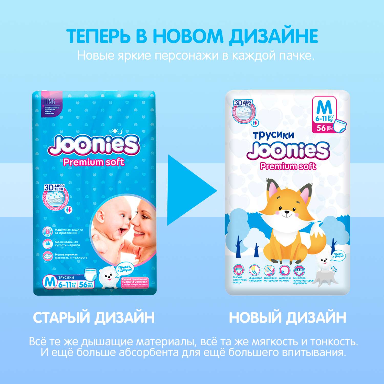 Трусики Joonies Premium Soft M (6-11 кг) 56 шт. - фото 5