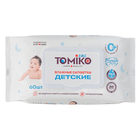 Влажные салфетки Tomiko 60 шт.