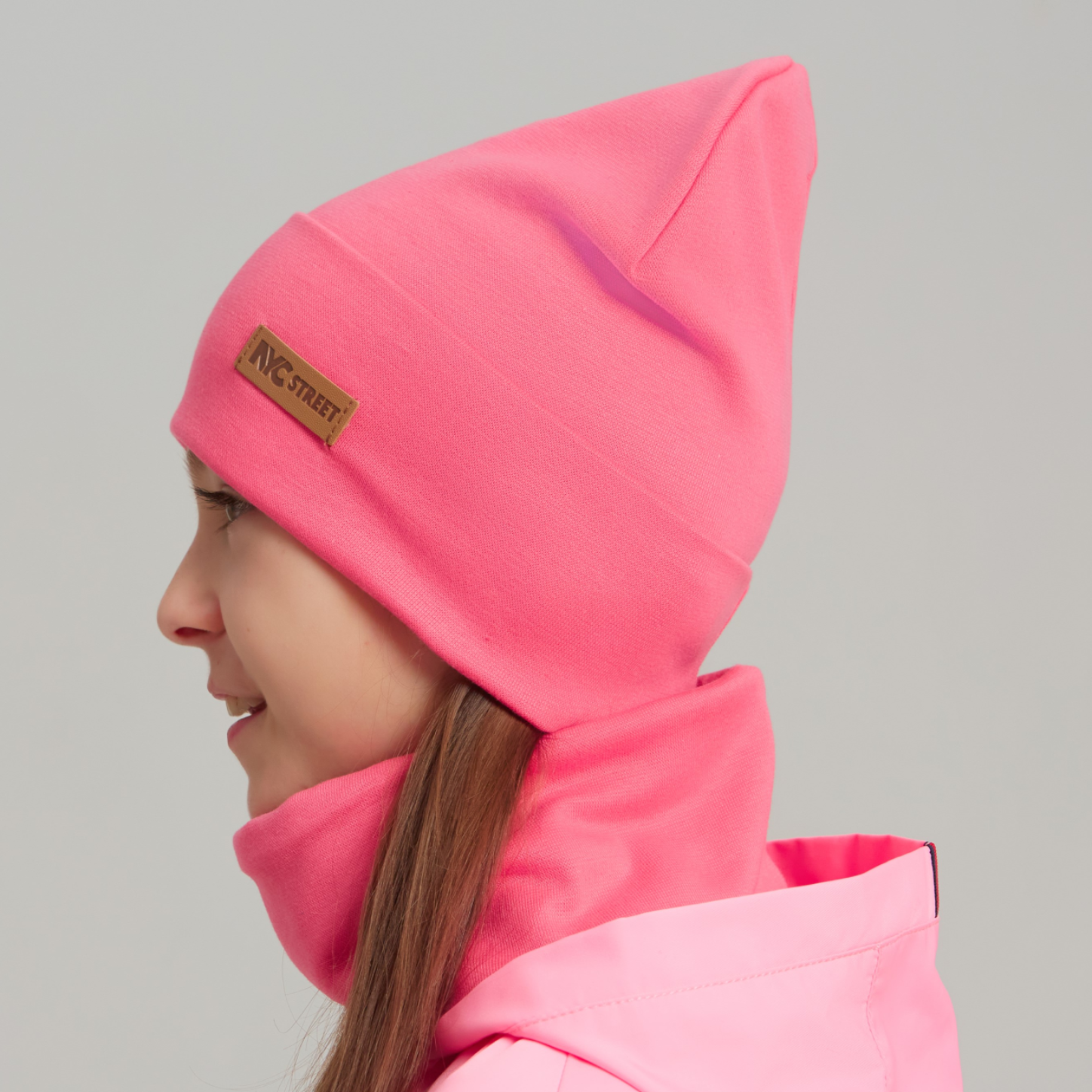 Шапка и снуд KUBRIO NYC-H-68-SPRotvG-pink - фото 8