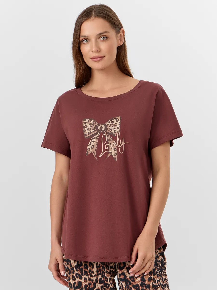 Пижама Mark Formelle (Марк Формэль) 592300/горячий шоколад +леопард на песочном - фото 5