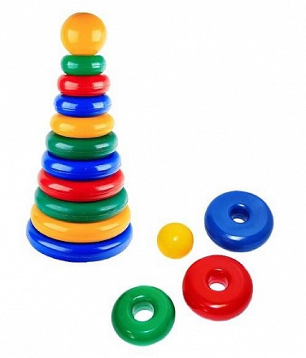 Игрушка Строим вместе счастливое детство пирамидка - фото 1