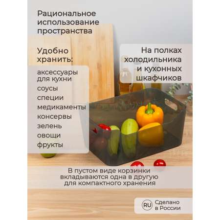 Органайзер Econova SCANDI 34х24х14 см 10 л черный прозрачный