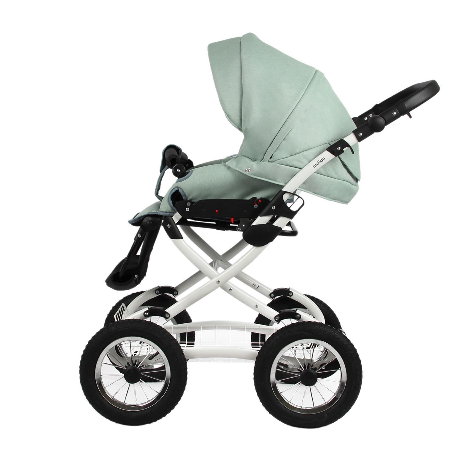 Коляска 2в1 Indigo Barbara Classic 02 шалфей - фото 14