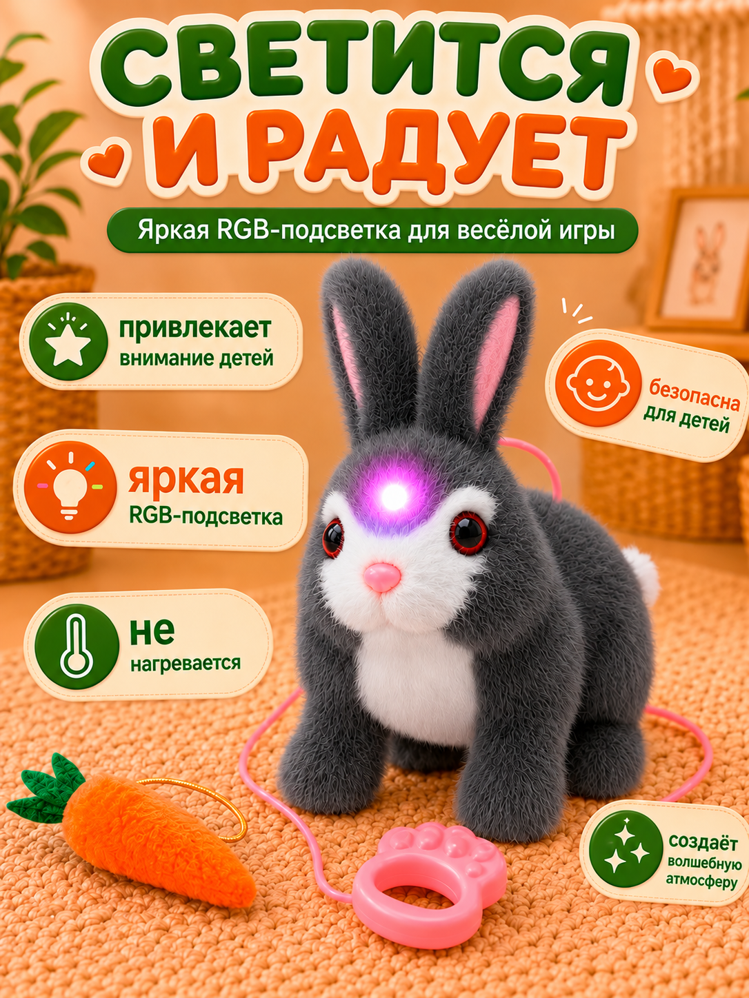 Мягкая игрушка FAVORITSTAR DESIGN Зайчик - фото 7
