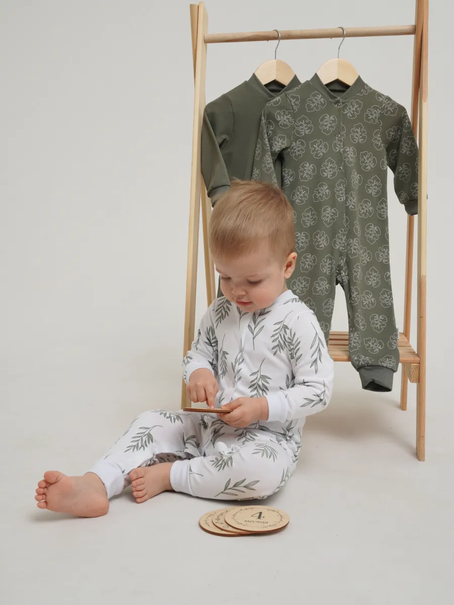 Комбинезон 3 шт Супер Пупс нбр/3пр/ком/сл/SK18хакилисточкиветочки - фото 2