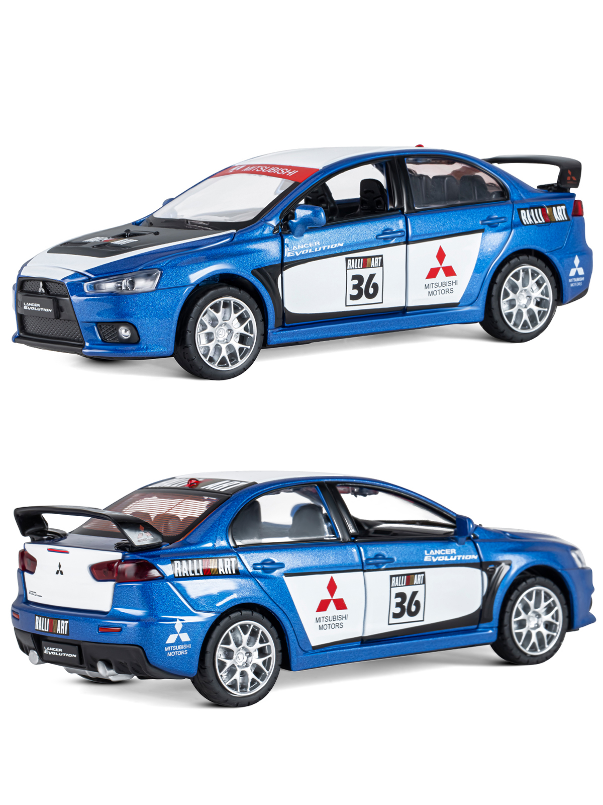 Автомобиль АВТОпанорама Mitsubishi Lancer Evolution 1:32 JB1251472 - фото 7