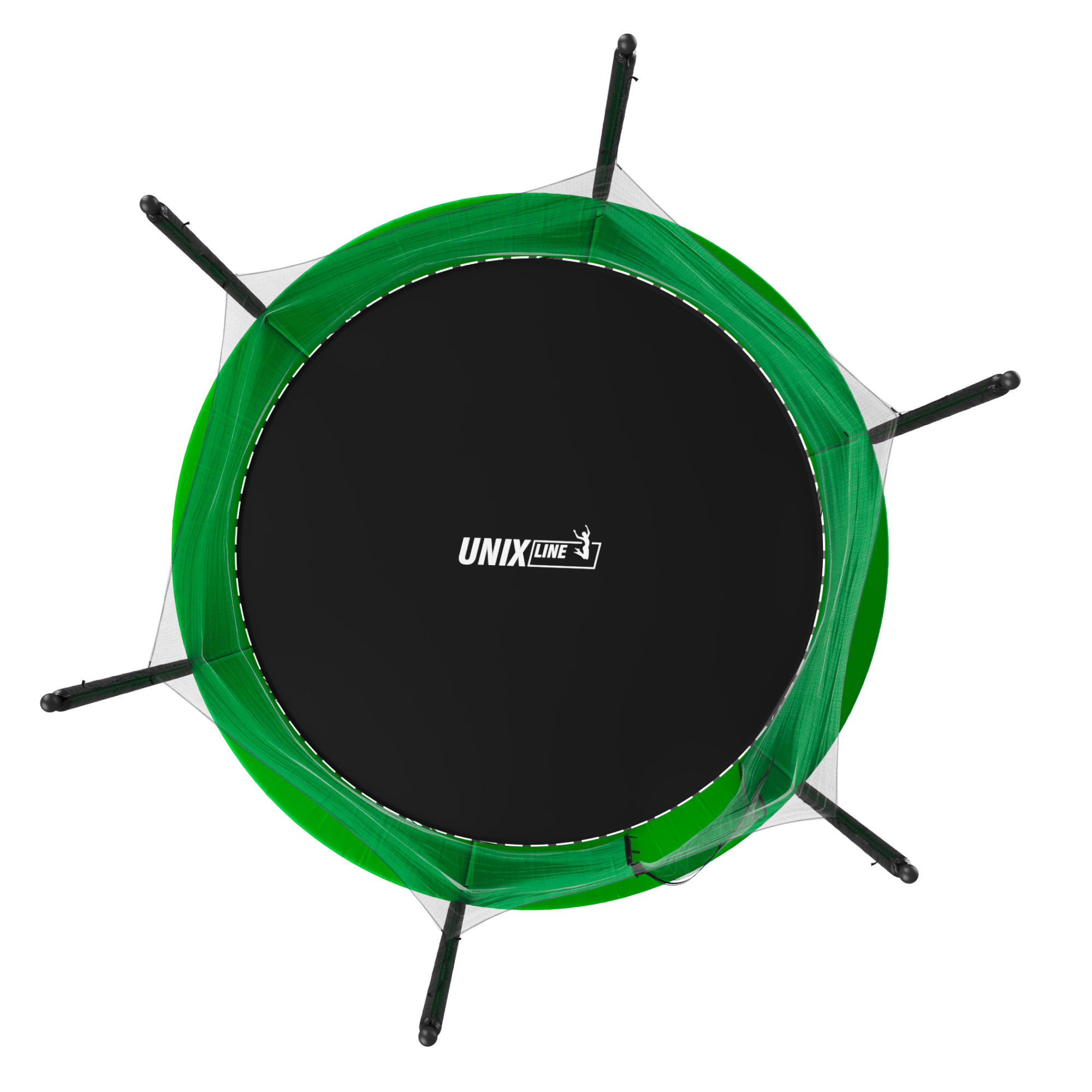 Батут каркасный Simple 10 ft UNIX line Green с внутренней защитной сеткой общий диаметр 305 см до 140 кг - фото 15