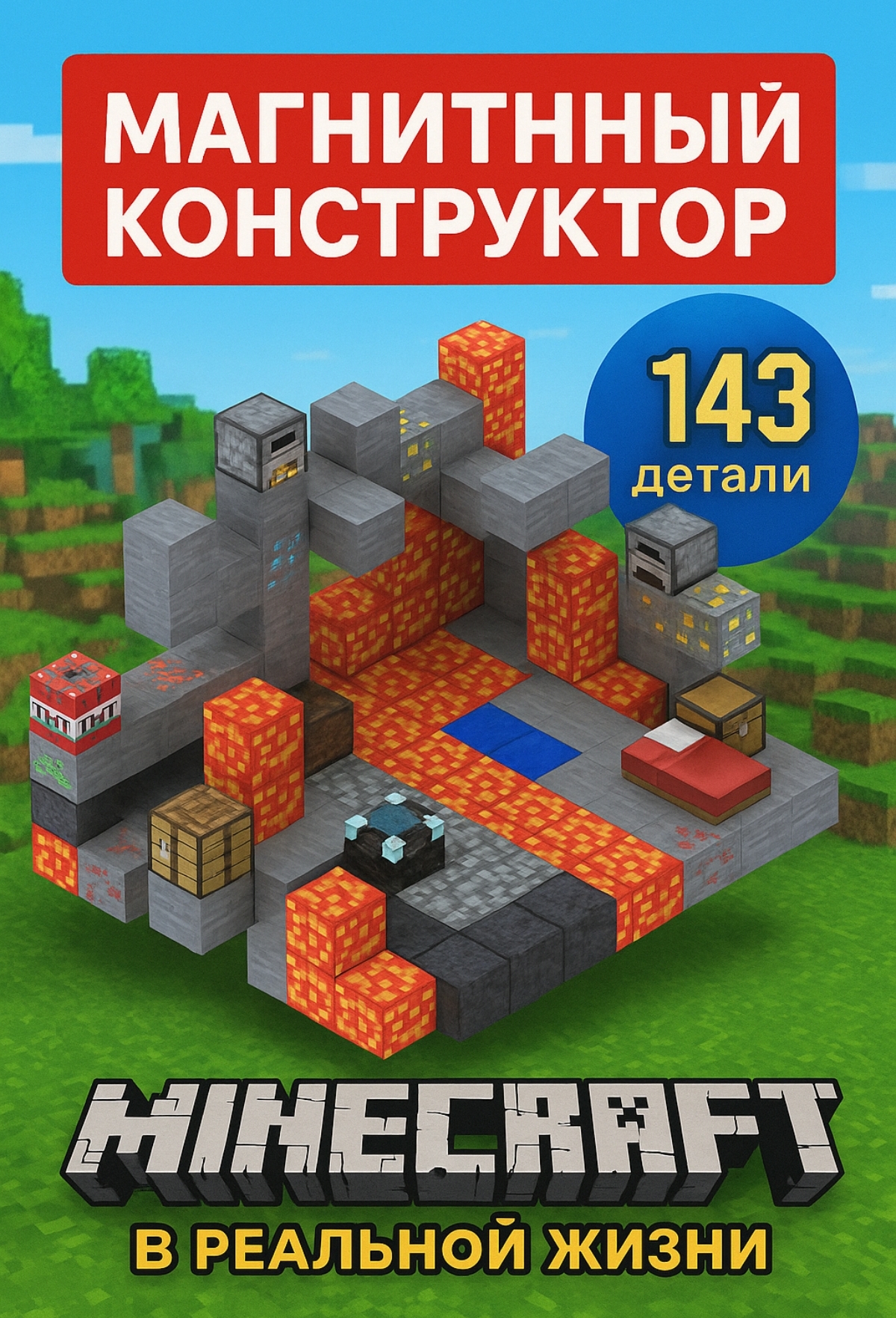 Конструктор BalaToys Магнитный Конструктор 143 магнитный 143 дет. - фото 1