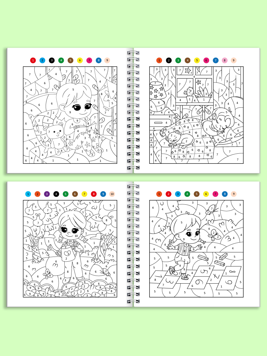 Раскраска по номерам Проф-Пресс 100 картинок. В мире чудес. 19х19 см - фото 7