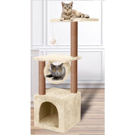 Домик для кошки с когтеточкой Pet БМФ Бежевый