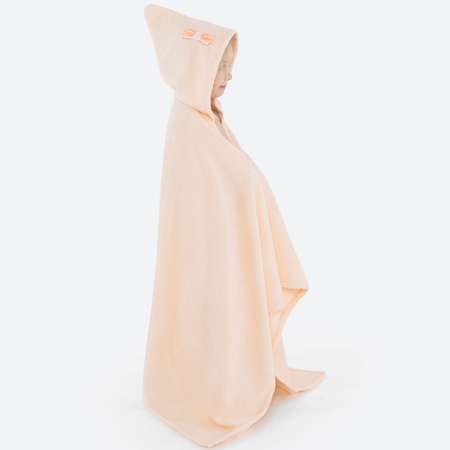 Полотенце с капюшоном BabyBunny Персиковое XL
