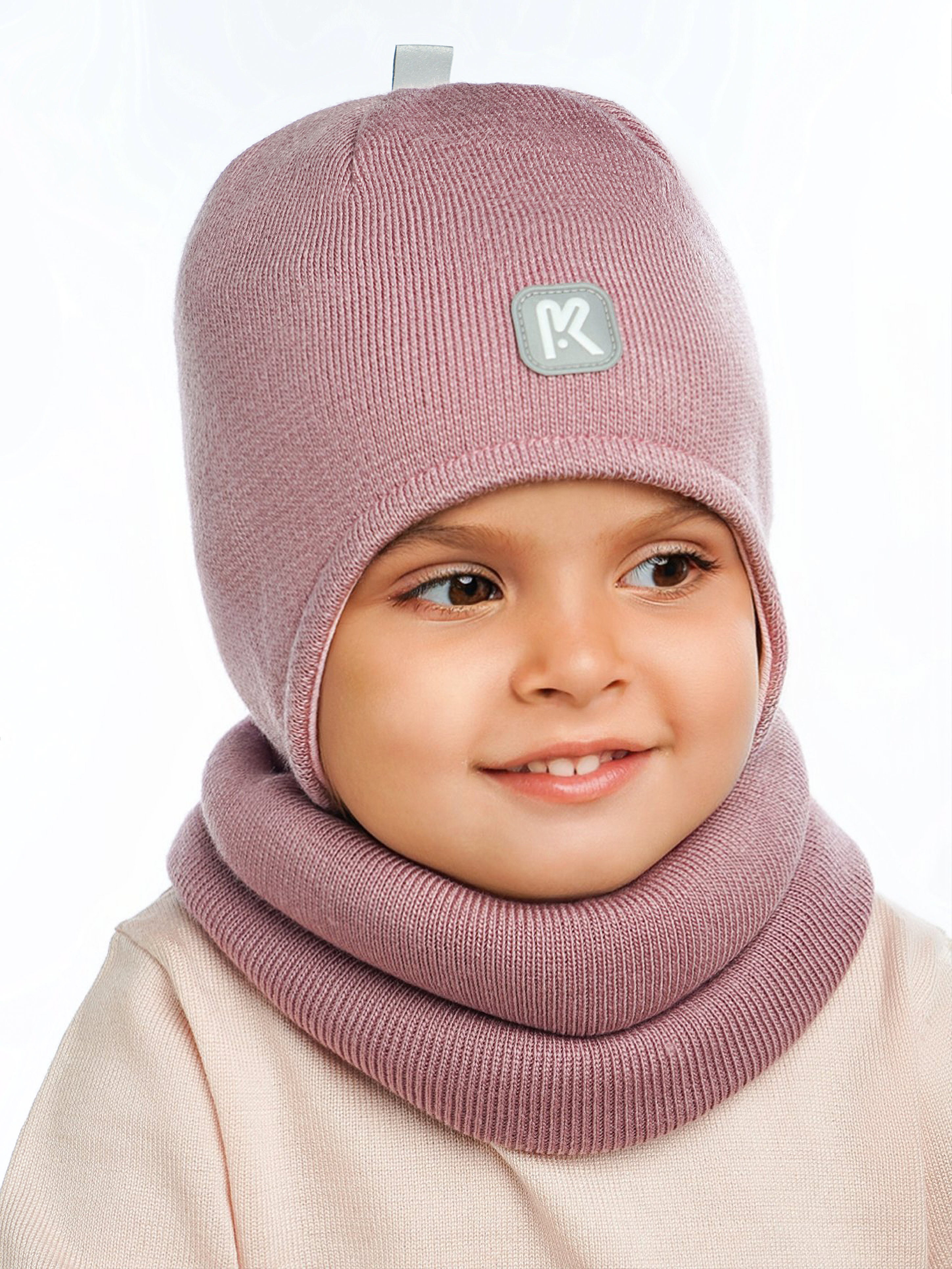 Шапка и снуд ПриКиндер U-Sp232724 Цвет: Темная-пудра - фото 9