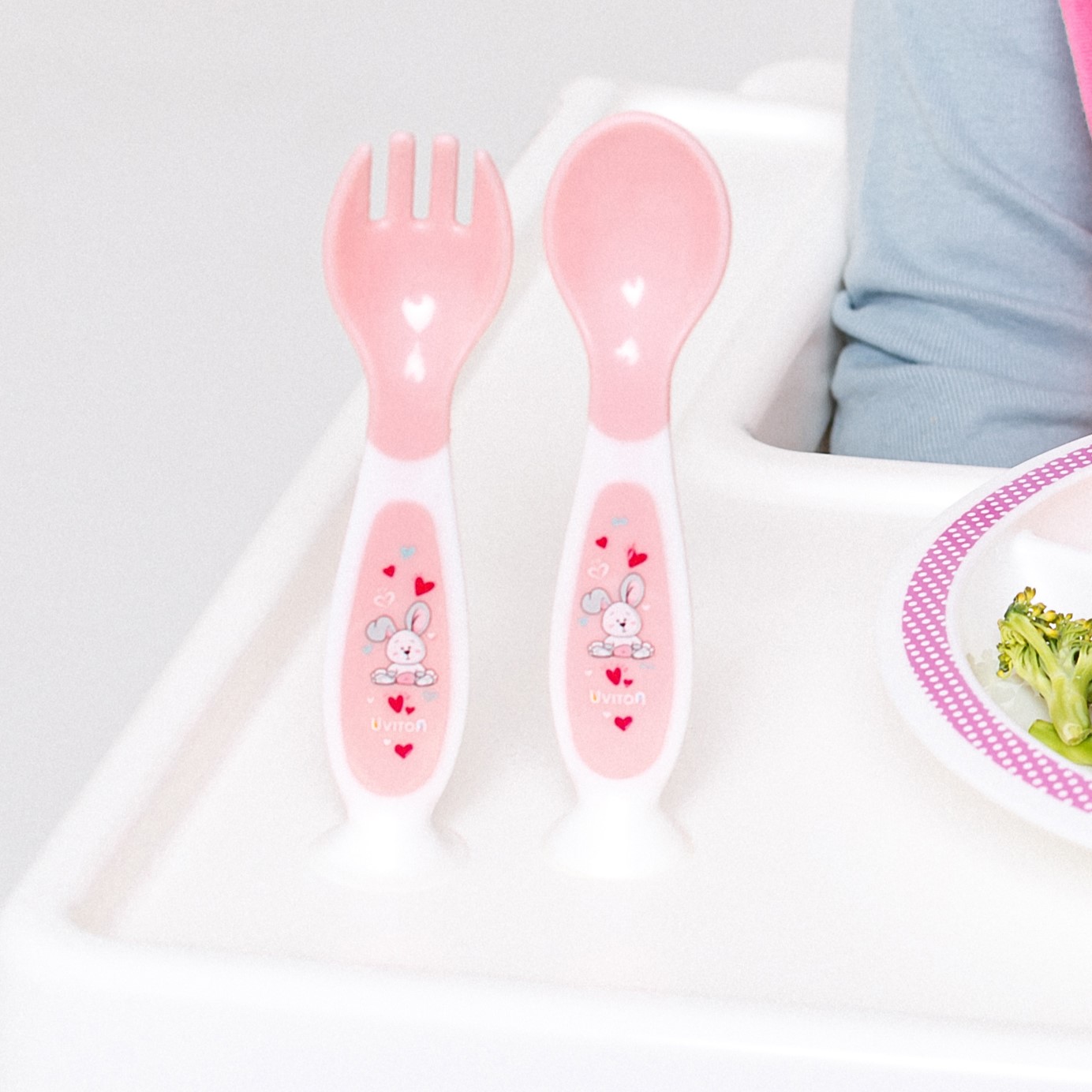 Ложка Uviton и вилка на присоске 5 мл 2 предм. в ассортименте - фото 3
