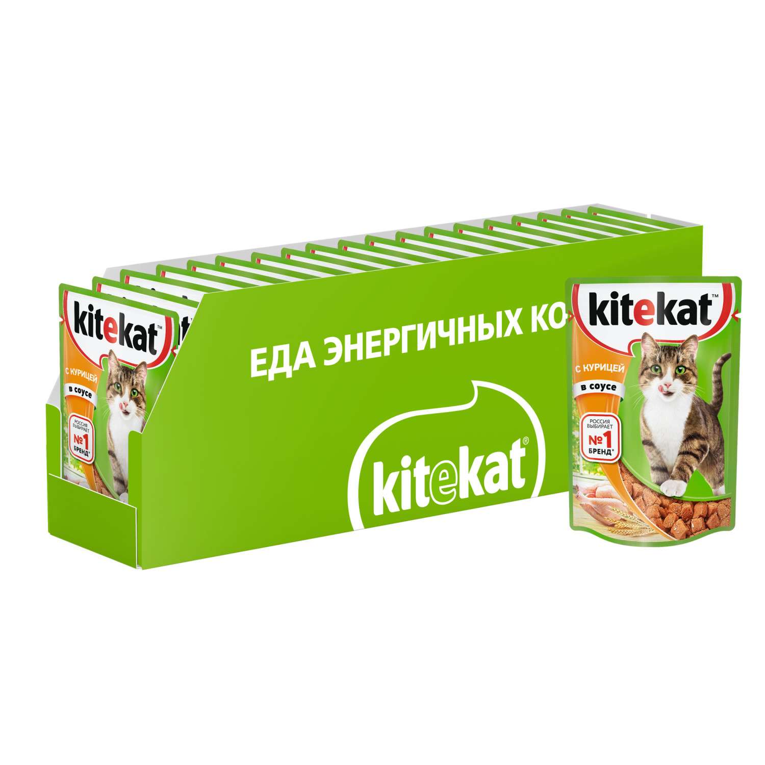 Корм влажный для кошек KiteKat 85г курица в соусе пауч - фото 4