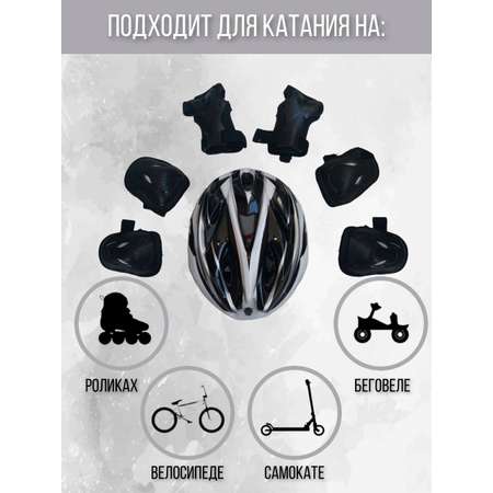 Шлем, наколенники, налокотники, перчатки Safely and Soft с регулировкой