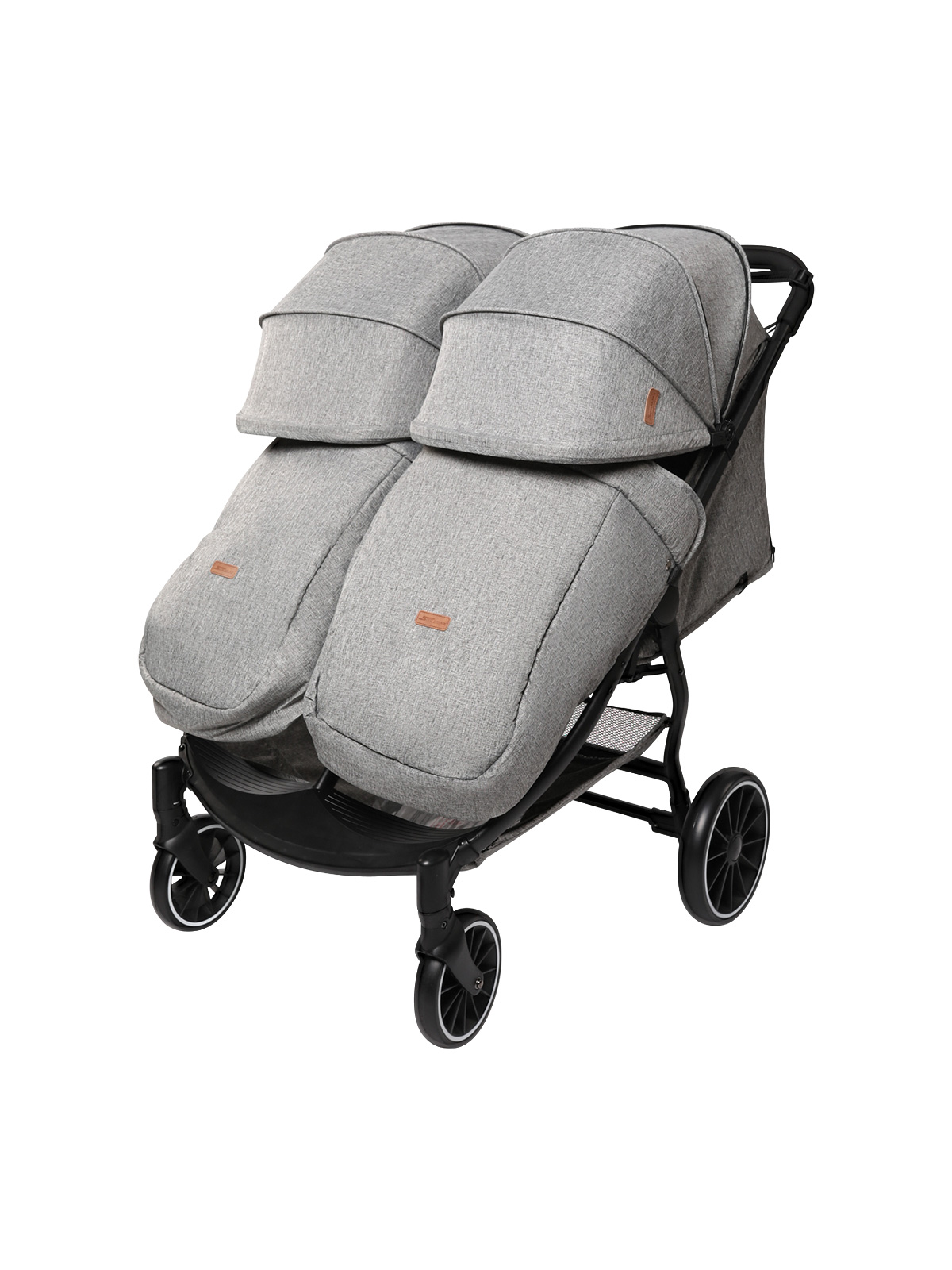 Коляска прогулочная для двойни Skillmax grey - фото 2