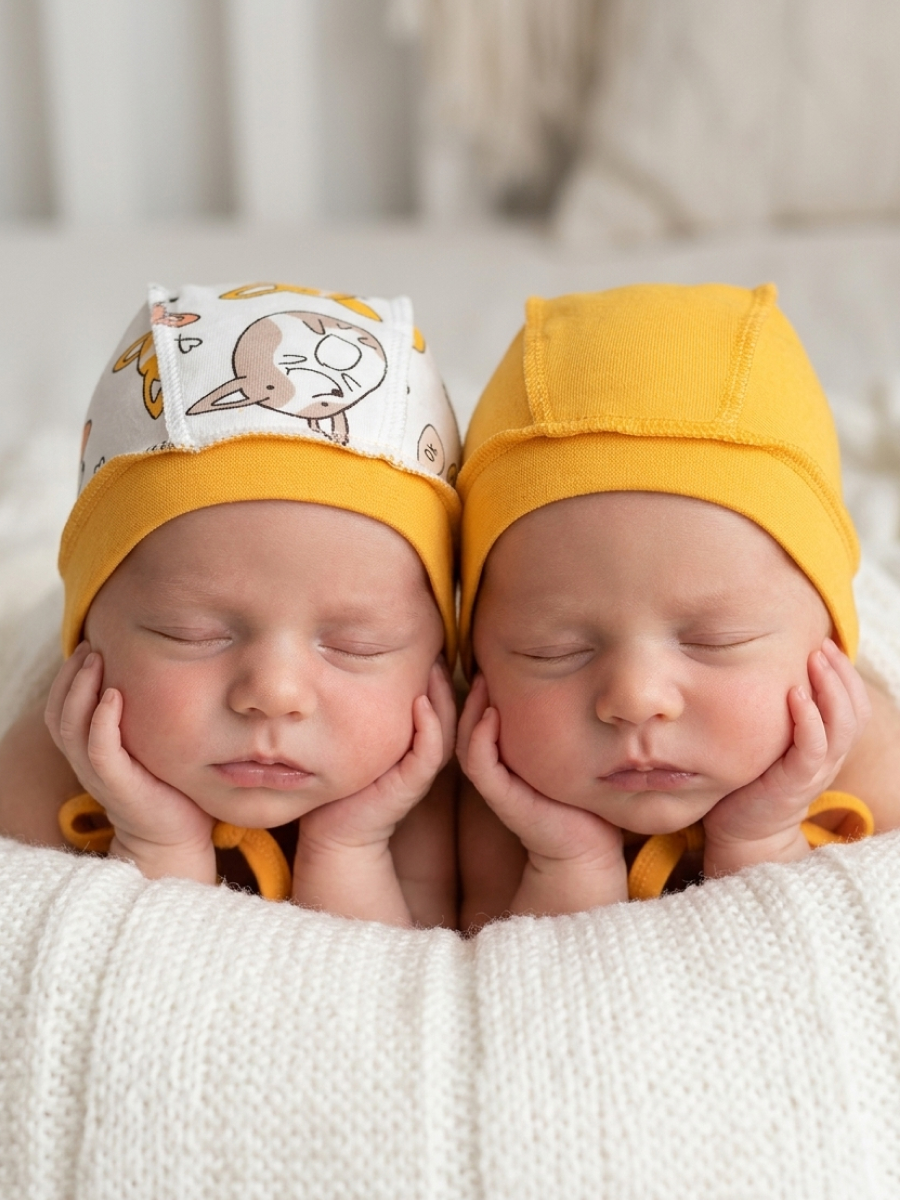 Изображение товара Комплект чепчиков для новорожденных Эскимо 2 шт 56 размер