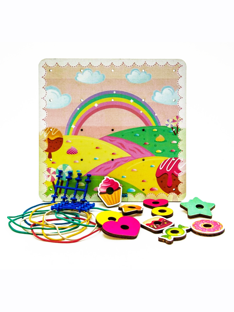 Игрушка WOODLANDTOYS бизиборд Геоборд Сладости - фото 3
