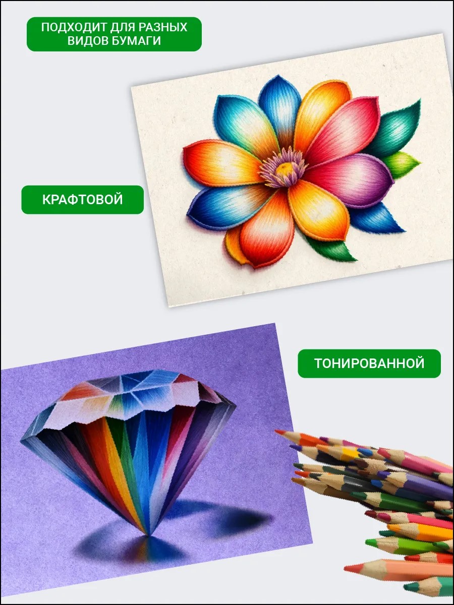 Карандаши цветные AXLER 50 шт. - фото 6