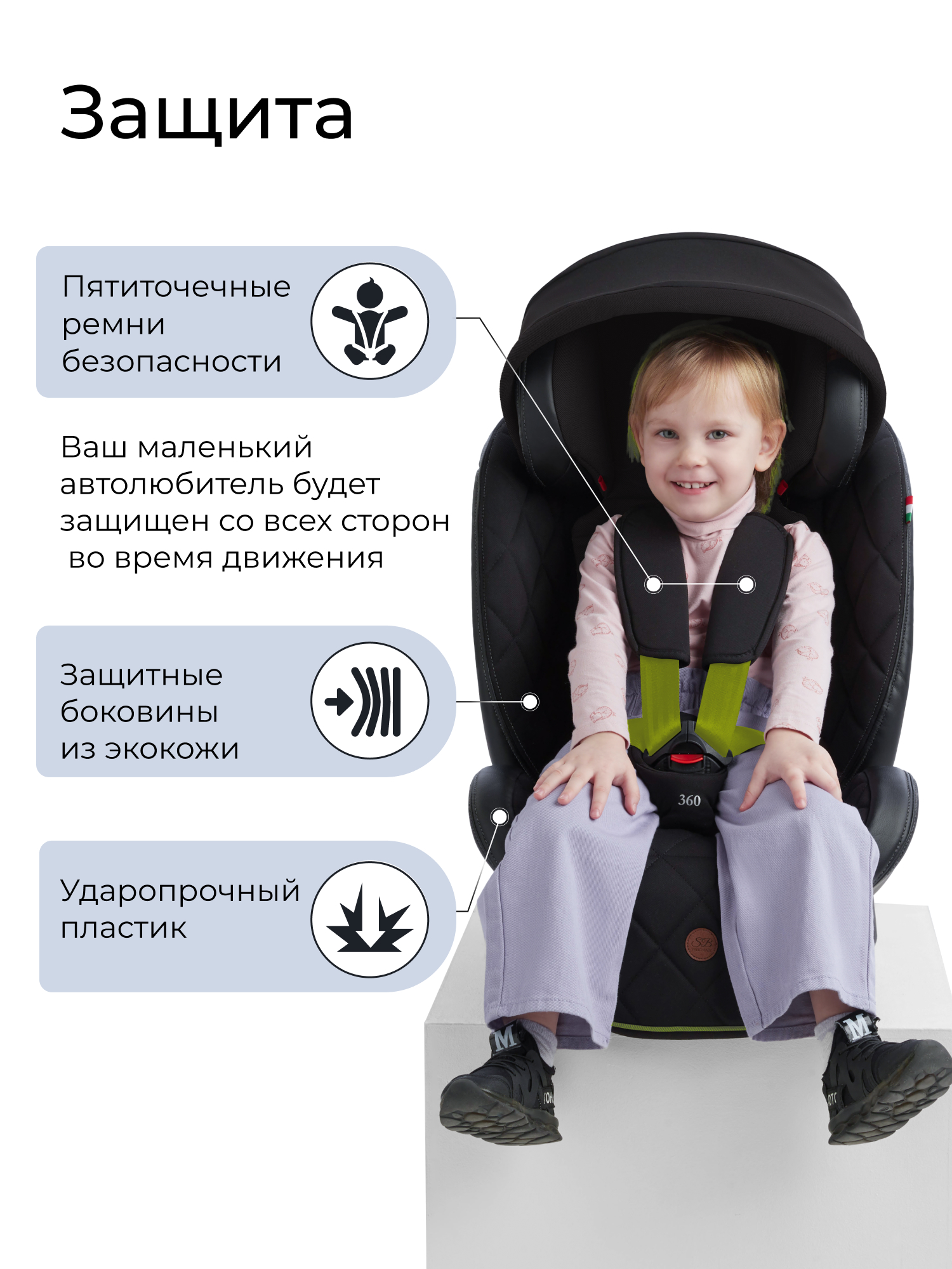 Автокресло Sweet Baby Suburban Isofix 0+/1/2/3 (0-36 кг) черный - фото 3