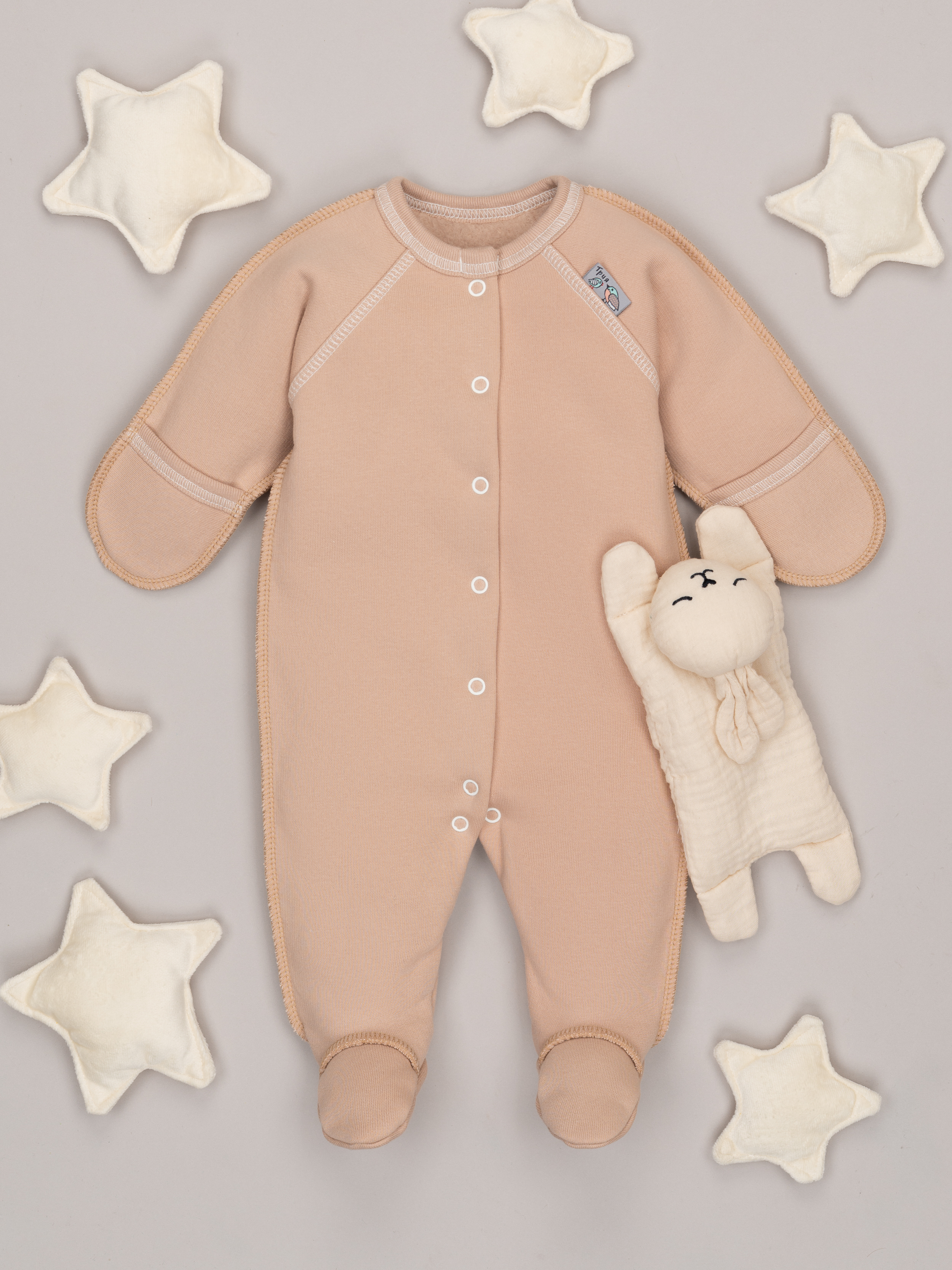 Комбинезон ТРИЯ 1131 футер 3-х нитка св бежевый - фото 1