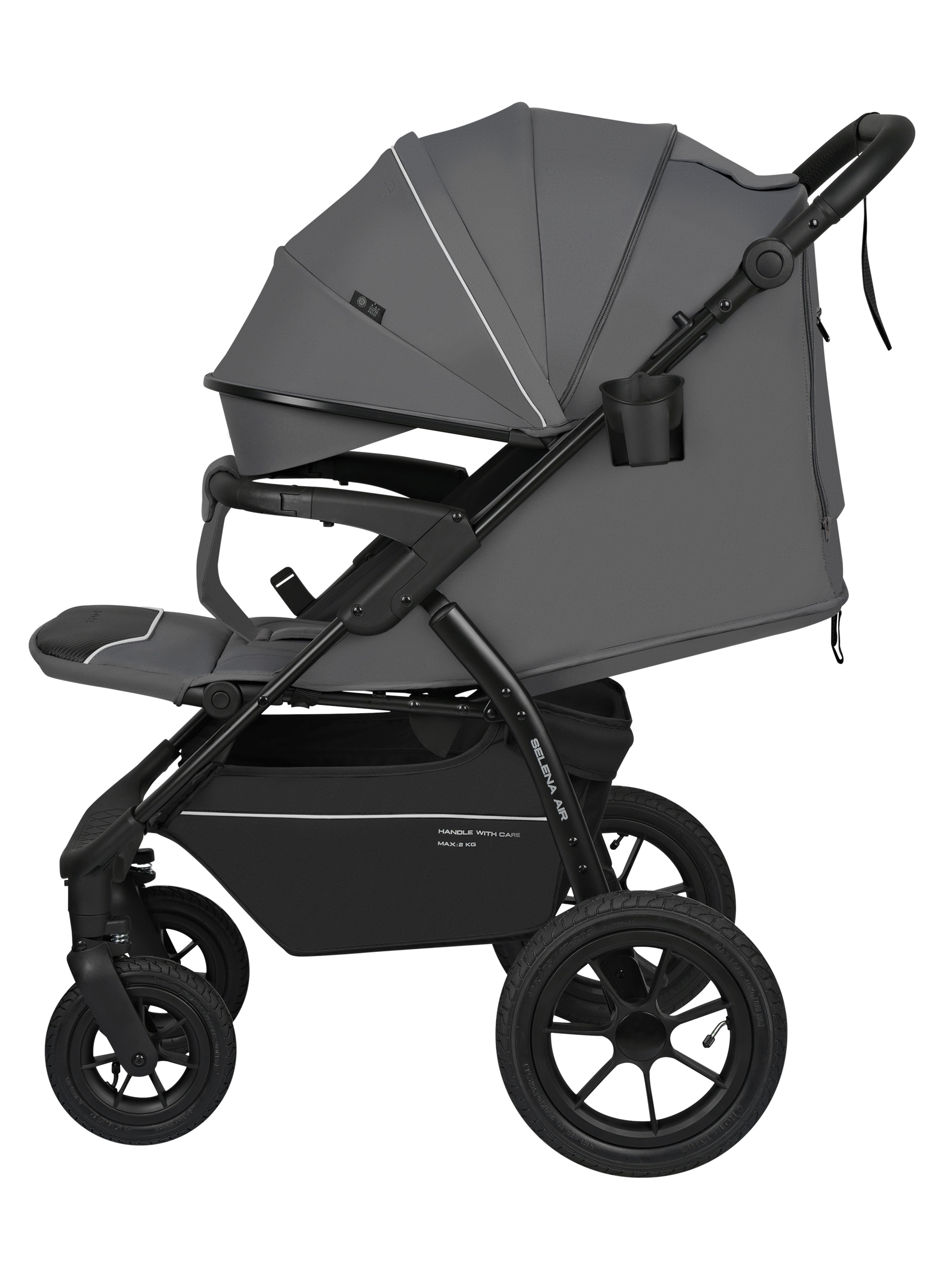 Коляска прогулочная JOVOLA Selena Air new темно-серый - фото 8