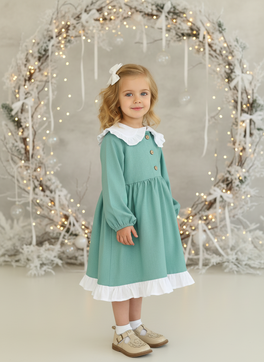 Платье LELUkids LK.CH.81FL/полынь - фото 14