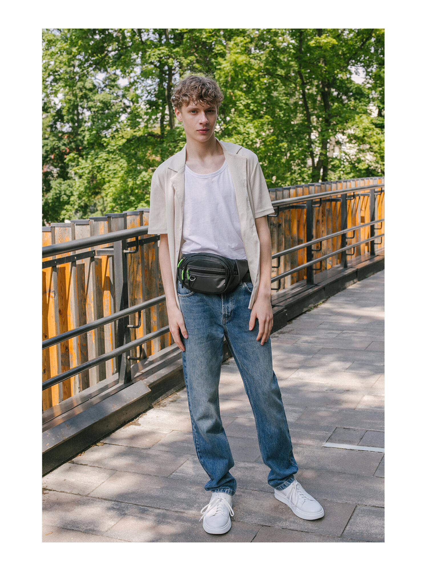 Сумка HEIKKI чёрный/зеленый поясная - фото 15