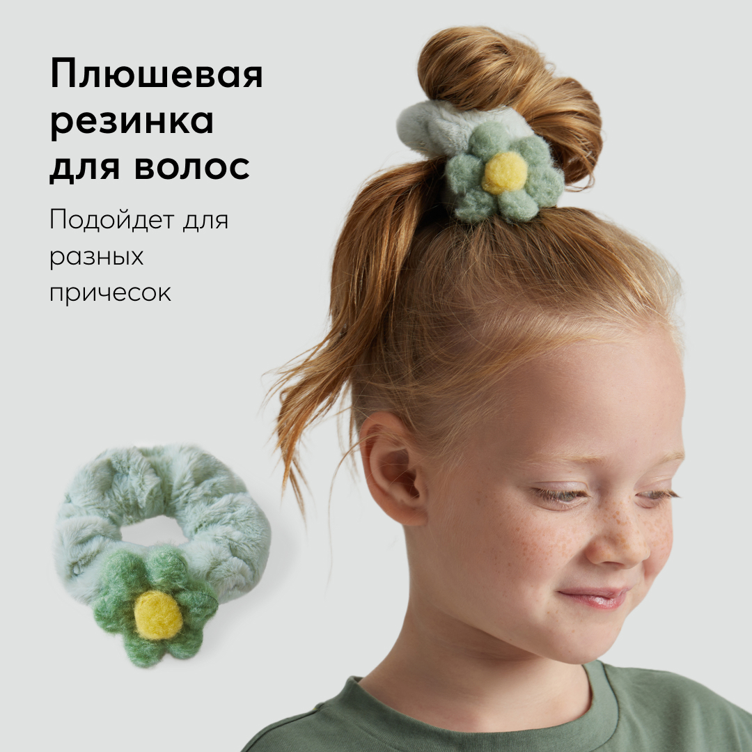 Резинка для волос Happy Baby большая мягкая зеленая 40066_sage - фото 2