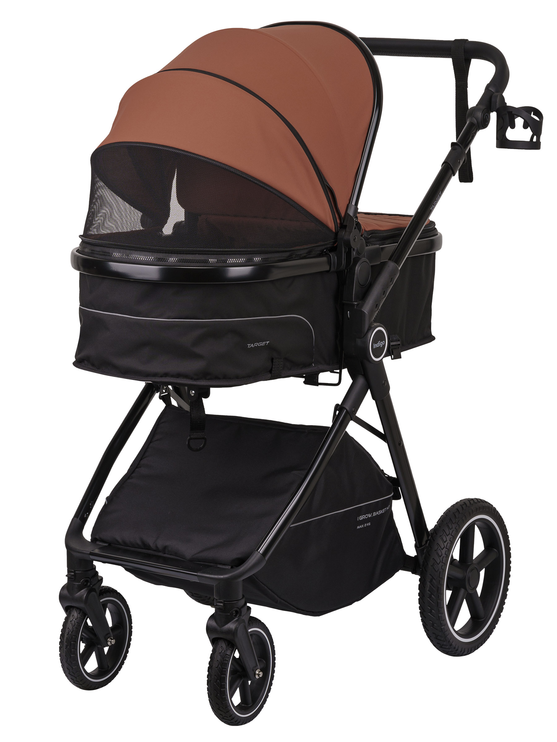Коляска трансформер Indigo TARGET 3в1 оранжевый - фото 19