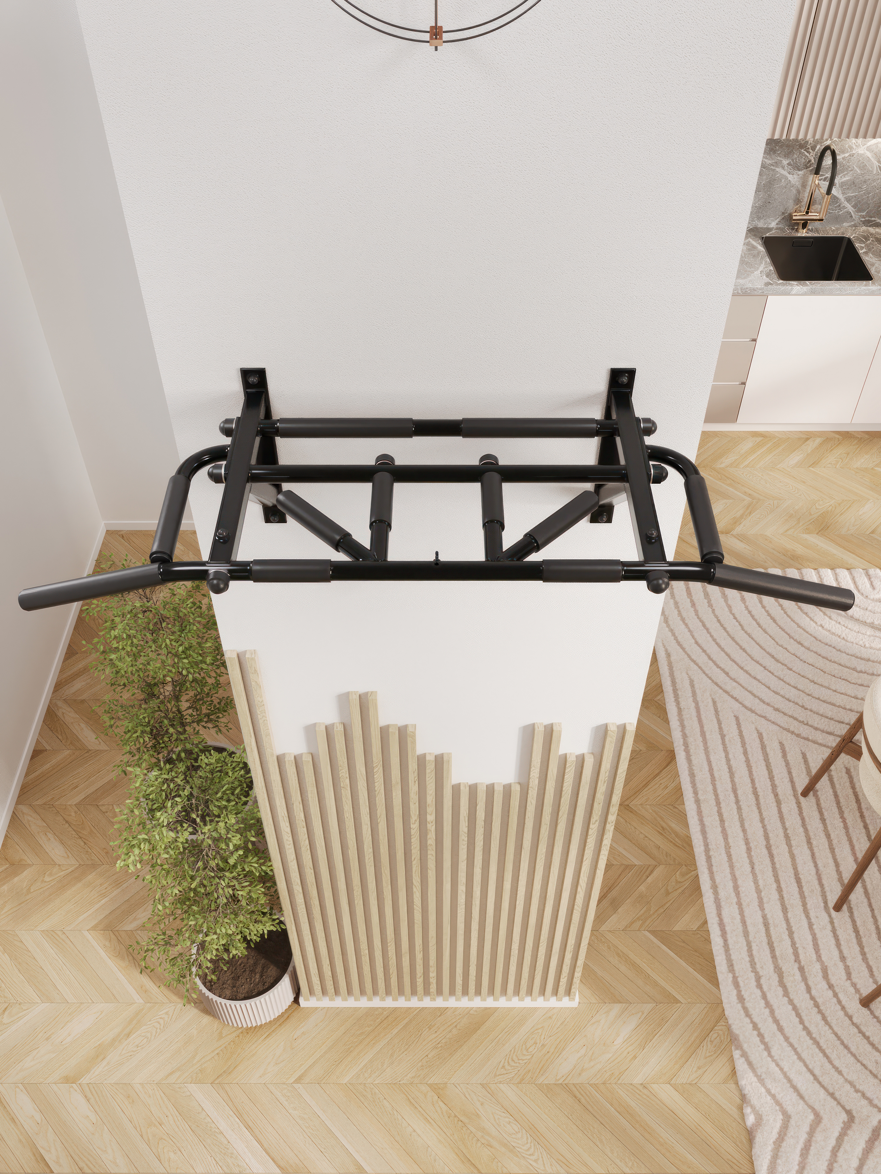 Турник настенный "Тарантул" PRO - прорезиненные хваты - фото 3