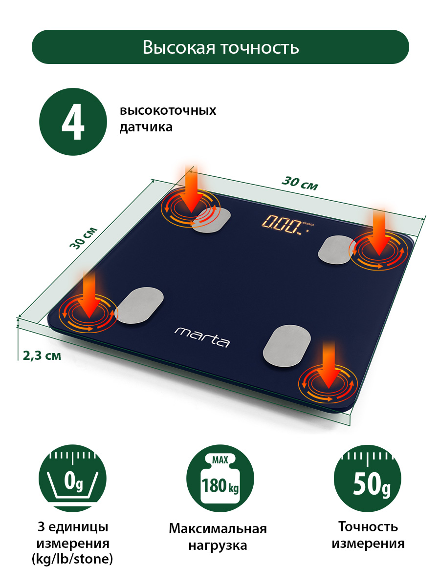 Весы напольные MARTA MT-1606 - фото 4