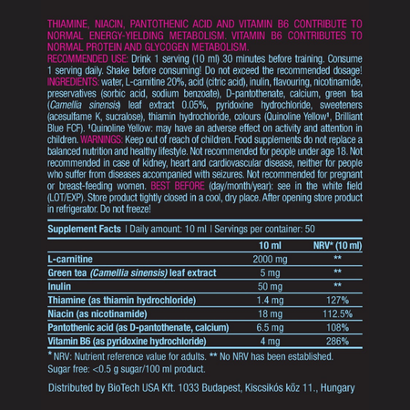L-Карнитин BiotechUSA L-Carnitine 100.000 Liquid 500 мл. Яблоко