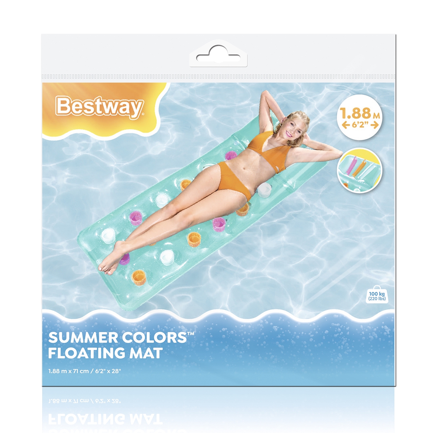 Матрас для плавания Bestway Голубой 188х71 см - фото 4