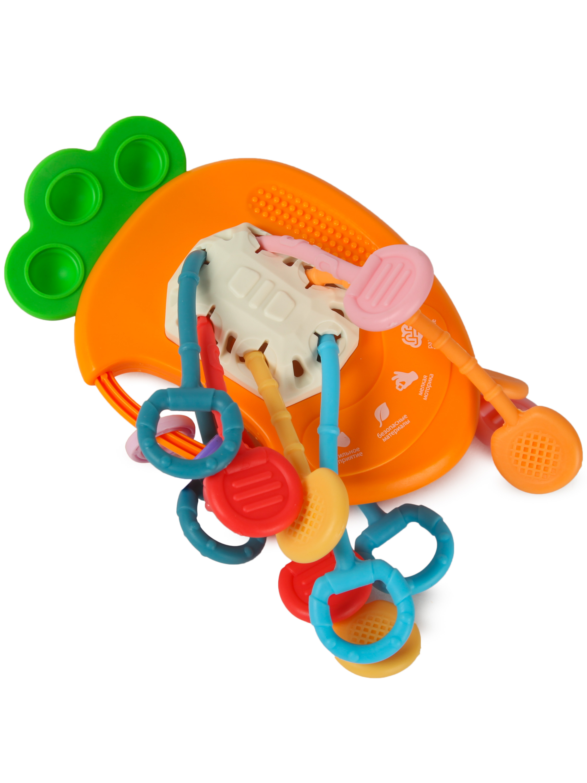 Игрушка BabyGo бизиборд Морковка-тянучка - фото 6