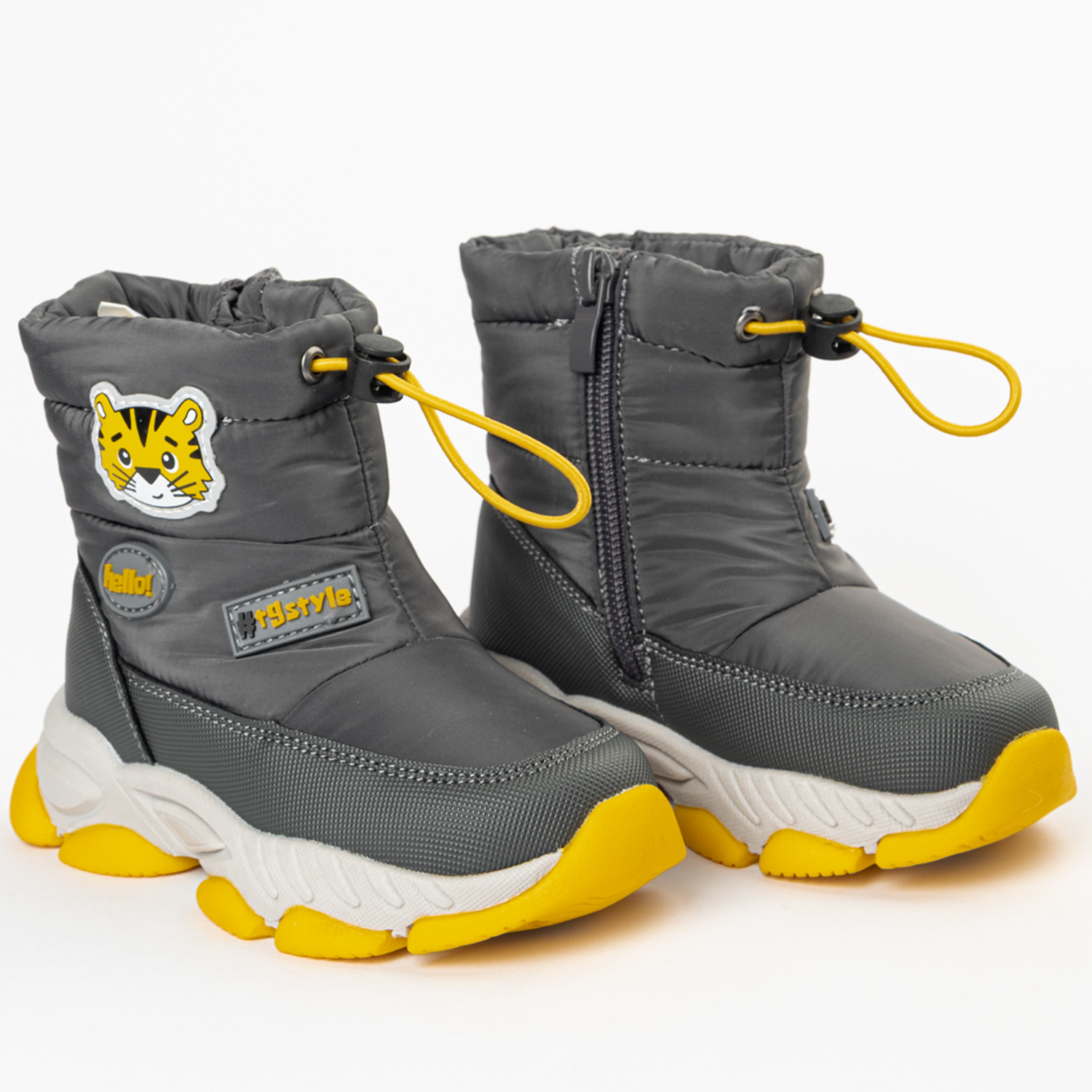 Дутики TikkaGo 6Y14_23001-2_grey-yellow - фото 2